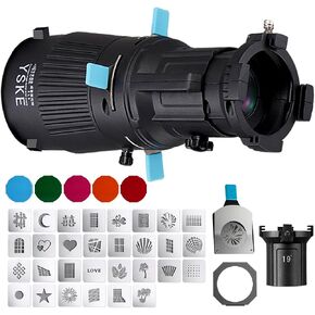 YSKE-Bowens Mount Spotlight Conical Optical Snoot kit 19°,Photography Studio Lighting Accessory with 30 Metal Gobos&5 Color Gels Focus ControlCompatible for Aputure Godox Nee*wer Profoto LED Lights in Saudi Arabia