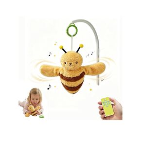 Baby Hanging Flying Bird Musical Toys for Stroller Car Seat Crib Play Gym | Ages 0-36 Months, Tummy Time, Sensory Music Toys, Plush with Clamp, Boys and Girls, Flapping Wings Bee/Birds Toy in Saudi Arabia