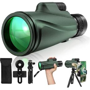 Monocular Telescope 80x100, Wide Field HD Monoculars for Adults with Tripod & Phone Adapter, Perfect for Bird Watching, Hunting, Hiking & Outdoor Activities -Green in Saudi Arabia