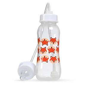 Hands-Free Baby Bottle - Anti-Colic Nursing System 9 oz Baby Bottle with Fast Flow Nipple/Teat 3m+ with Tube Straw Feeding System for Toddler (1 Pack - Fox) in Saudi Arabia