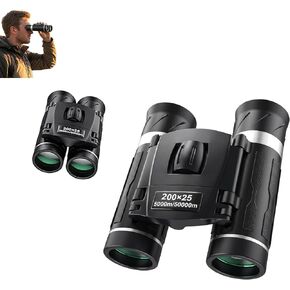 200x25 Compact Binoculars for All Ages – High-Powered Mini HD Optics | Waterproof, fog-proof, durable rubber, for bird watching, hunting, travel, concerts, sightseeing, camping, hiking, outdoor in Kuwait