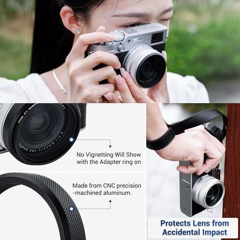 JJC AR-X100 Metal Lens Filter Adapter Ring & 49mm Variable Star Filter(4 Points 6 Points 8 Points) for Fuji Fujifilm X100VI X100V X100F X100T X100S X100 Camera in Kuwait