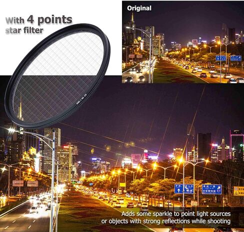 JJC AR-X100 Metal Lens Filter Adapter Ring & 49mm Variable Star Filter(4 Points 6 Points 8 Points) for Fuji Fujifilm X100VI X100V X100F X100T X100S X100 Camera in Kuwait