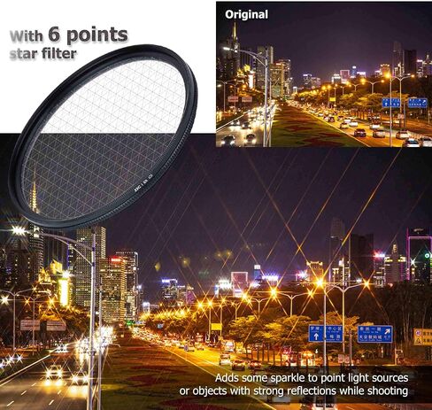 JJC AR-X100 Metal Lens Filter Adapter Ring & 49mm Variable Star Filter(4 Points 6 Points 8 Points) for Fuji Fujifilm X100VI X100V X100F X100T X100S X100 Camera in Kuwait