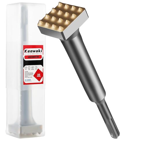 SDS Plus Bush Hammer Tool – 16 Welded Carbide Tips, 1-3/8" × 1-3/8" Square Head × 6-3/4" Length, Heavy-Duty Concrete Tools for Repair Patch Preparation & Surface Roughening with Storage Tube in Kuwait