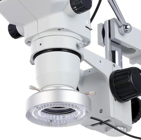 AmScope ZM-4TNW3-80AM-5M Digital Professional Trinocular Stereo Zoom | 2X-225X Magnification Range 5MP CMOS Sensor USB 2.0 Connectivity 0.5X Reduction Lens Included 80 LED Ring Light in Kuwait