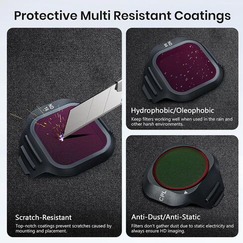 STARTRC ND/CPL Filter Set for DJI Mini 5 Pro Accessories, 3 Pack Filters ND16/64/CPL Mini 5 Pro Drone Lens Filters, Multi Coated HD Optical Glass in Kuwait