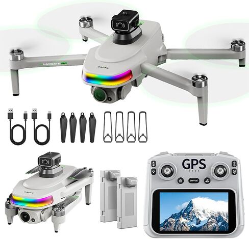 4K Drone with Camera for Adults & Beginners, 5.5" HD Touchscreen Remote, 30-Min Flight, Brushless Motor, Smart Obstacle Avoidance, One-Key Return, Foldable RC Drone Under 260g in Kuwait