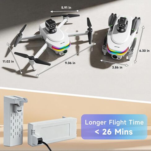 4K Drone with Camera for Adults & Beginners, 5.5" HD Touchscreen Remote, 30-Min Flight, Brushless Motor, Smart Obstacle Avoidance, One-Key Return, Foldable RC Drone Under 260g in Kuwait