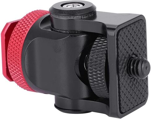 Fabater Hot Shoe Mount Monitor Flash Mic Holder, 1/4in Screw Aluminum Alloy Bracket for Camera, Damping Adjustable Stand for Photography (Black Red) in Kuwait