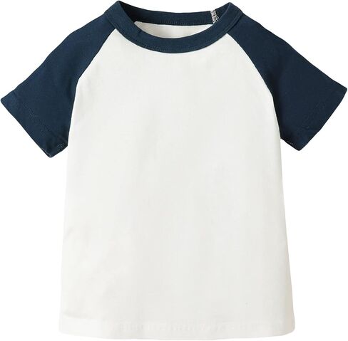Toddler Baby Girls Boys Tshirt Raglan Shirt Baseball Tee Cotton T-Shirt Short Long Sleeve Solid Color Shirts (2-3 Years, YXX003F-Short) in Kuwait