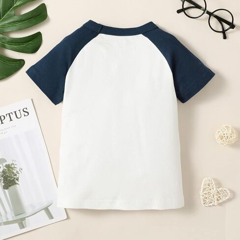 Toddler Baby Girls Boys Tshirt Raglan Shirt Baseball Tee Cotton T-Shirt Short Long Sleeve Solid Color Shirts (2-3 Years, YXX003F-Short) in Kuwait
