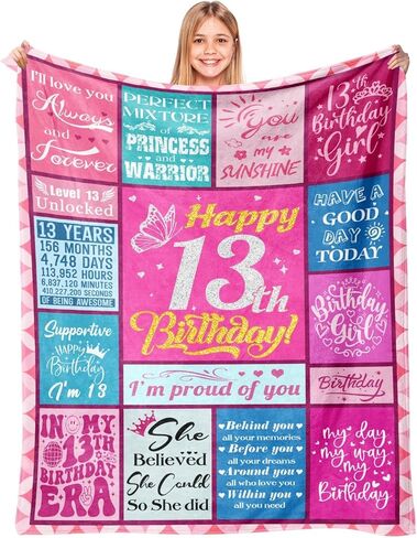 11 Year Old Girl Birthday Gifts, Happy 11th Birthday Blanket, 50" x 60" | 11th Birthday Decorations for Girl, 11 Year Old Girl Gifts for Daughter, Granddaughter or Niece from Mom, Dad, Grandparent in Kuwait