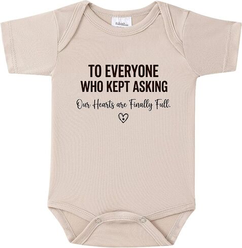 Pregnancy Announcement for Grandparents Gift, To Everyone Who Kept Asking: Our Hearts are Finally Full Infant Reveal Ideas, Newborn Pregnancy Announcement Outfit (0-3month,oat) in Kuwait