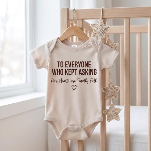 Pregnancy Announcement for Grandparents Gift, To Everyone Who Kept Asking: Our Hearts are Finally Full Infant Reveal Ideas, Newborn Pregnancy Announcement Outfit (0-3month,oat) in Kuwait