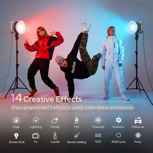 GODOX ML40R RGB LED Video Light,1800K-10000K Full Color LED Lighting,Support CCT/HSI 14 FX Mode,CRI≈95 TLCI≈95 Continuous Light with App Control in Kuwait