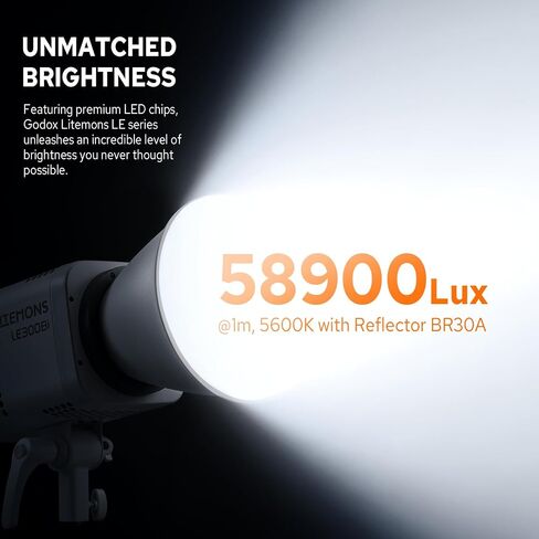 Godox Litemons LE300Bi Bi-Color COB LED Video Light 320W, 58900 Lux@1m, Professional COB LED Continuous Output Lighting w/Bowens Mount, CRI/TLCI 98+, Ultra-Quiet Studio Video Light, APP DMX Control in Kuwait