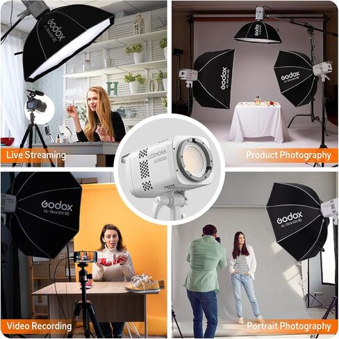 Godox Litemons LE300Bi Bi-Color COB LED Video Light 320W, 58900 Lux@1m, Professional COB LED Continuous Output Lighting w/Bowens Mount, CRI/TLCI 98+, Ultra-Quiet Studio Video Light, APP DMX Control in Kuwait