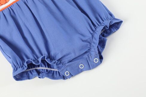 Lil cactus Blue Pumpkin Sunflower Smocked Collared Romper in Kuwait