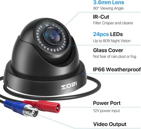 ZOSI 4 Pack 1080P 1920TVL HD-TVI Dome Security Cameras,Night Vision,2MP Indoor Outdoor Home Surveillance CCTV Camera for 1080P/5MP/4K TVI Analog DVR in Kuwait