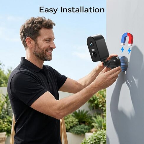 KKB 4G LTE Cellular Security Cameras Wireless Outdoor, Magnetic Mount, 2K No WiFi Security Camera Indoor Battery Powered Built-in SIM, Off-Grid Camera for RVs/Travel/Camping, Subscription Required in Kuwait