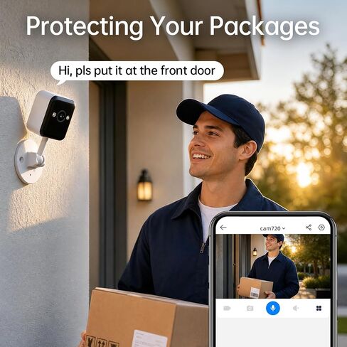 JOOAN 2K Indoor Outdoor Security Camera, 2.4G WiFi, IP66 Waterproof, Motion Detection, 2-Way Audio, Color Night Vision, for Baby/Elderly/Cat/Dog, Multi-User Shared, Local & Cloud Storage, Plug-in in Kuwait