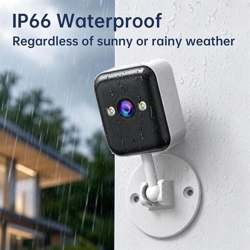 JOOAN 2K Indoor Outdoor Security Camera, 2.4G WiFi, IP66 Waterproof, Motion Detection, 2-Way Audio, Color Night Vision, for Baby/Elderly/Cat/Dog, Multi-User Shared, Local & Cloud Storage, Plug-in in Kuwait