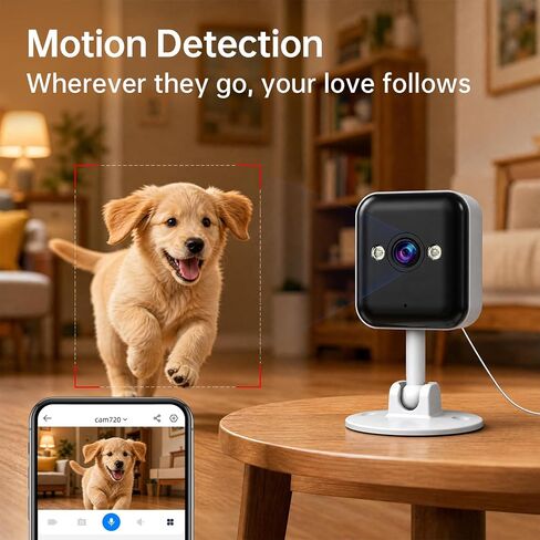 JOOAN 2K Indoor Outdoor Security Camera, 2.4G WiFi, IP66 Waterproof, Motion Detection, 2-Way Audio, Color Night Vision, for Baby/Elderly/Cat/Dog, Multi-User Shared, Local & Cloud Storage, Plug-in in Kuwait