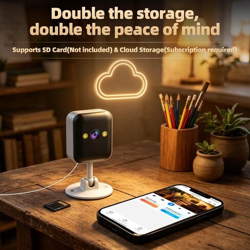 JOOAN 2K Indoor Outdoor Security Camera, 2.4G WiFi, IP66 Waterproof, Motion Detection, 2-Way Audio, Color Night Vision, for Baby/Elderly/Cat/Dog, Multi-User Shared, Local & Cloud Storage, Plug-in in Kuwait