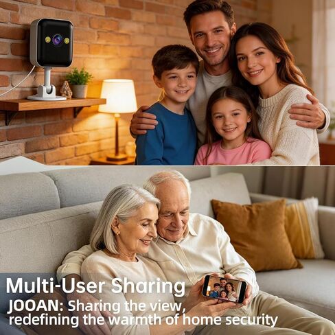 JOOAN 2K Indoor Outdoor Security Camera, 2.4G WiFi, IP66 Waterproof, Motion Detection, 2-Way Audio, Color Night Vision, for Baby/Elderly/Cat/Dog, Multi-User Shared, Local & Cloud Storage, Plug-in in Kuwait