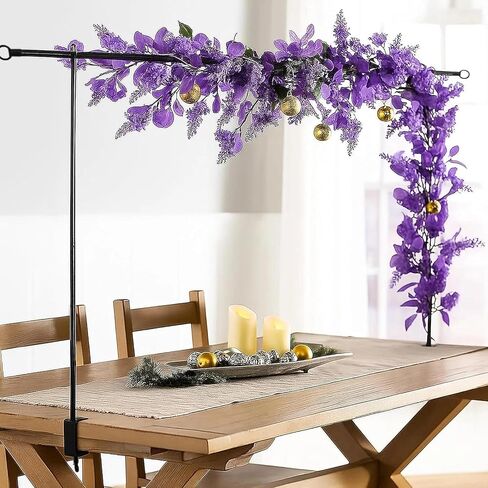 Over the Table Rod Stand with Clamps, Table Banner Stand for Event Decor | Adjustable height 16"-48" and length 31"-98",Black Table Arch Stand Hanging for Wedding Birthday Party Decorations in Kuwait