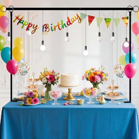 Over the Table Rod Stand with Clamps, Table Banner Stand for Event Decor | Adjustable height 16"-48" and length 31"-98",Black Table Arch Stand Hanging for Wedding Birthday Party Decorations in Kuwait