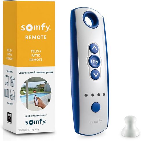 somfy Telis 4 RTS Patio Remote - 5-Channel - Replacement Remote for Outdoor Blinds & Shades - Programmable My Function - Blue and Gray Finish - #1810645 in Kuwait