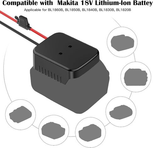 2 Packs for Power Wheel Adapter Compatible with Makita 18V Battery Adapter Converter Upgrade Kit with Fuse & Switch & Wire Terminals 12AWG Wire Battery Connector for DIY Ride On Truck and Rc Toys in Kuwait