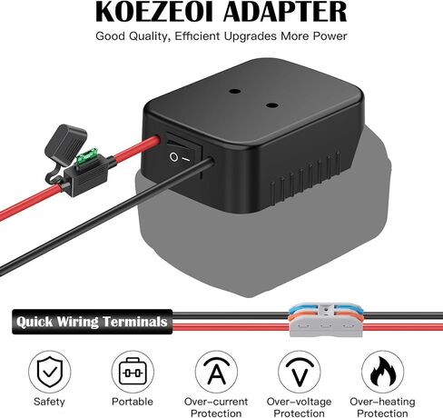 2 Packs for Power Wheel Adapter Compatible with Makita 18V Battery Adapter Converter Upgrade Kit with Fuse & Switch & Wire Terminals 12AWG Wire Battery Connector for DIY Ride On Truck and Rc Toys in Kuwait