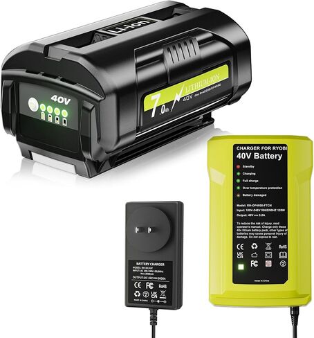 Bonadget 7000 mAh Replacement for RYOBI 40V Battery and Charger Combo in Kuwait