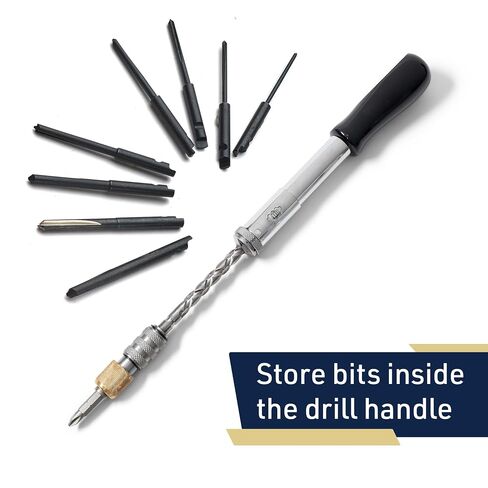 Classic Yankee Style Push Drill Replacement Bits - Set of 8 Double Fluted Hand Drill Bits - Push Drill Bits Set with No Chuck Needed by Kings County Tools in Kuwait