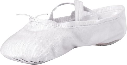 Stelle Canvas Ballet Shoes for Girls Split Sole Drawstring Dance Slippers | Lightweight construction, Secure elastic drawstring, Soft cotton lining, Durable suede outsole, Toddler to big kids, Training in Kuwait