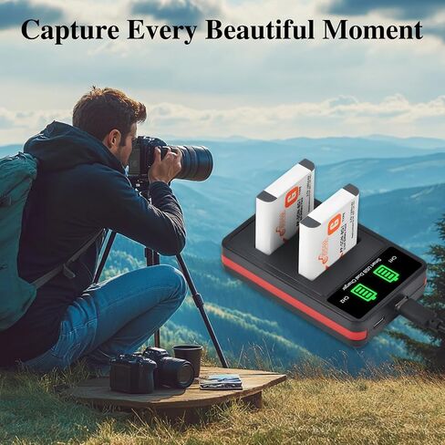 Pickle Power NP-BG1 Battery and LED Dual Charger Replacement for Sony NP-FG1 NPBG1 G Type Battery and Cybershot DSC H9/H10 Series,DSC-HX5V,HX9V,W30,W50,W55,W70,W80,W630,T20/T100 Series Camera in Kuwait