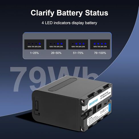 NP-F970 Battery Replacement, High Capacity Li-ion Battery with USB Output LCD Display for Sony NP-F980 NP-F970 NP-F975 NP-F960 NP-F930 NP-F770 NP-F750 NP-F570 NP-F550 NP-F530 NP-F330 in Saudi Arabia