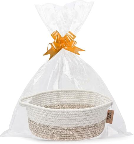 COMFY-HOMI Oval Rope Basket with Handles for Shelves,Toys,Book, Cloth Storage Baskets for Organizing Toy Decorative Organizer for Living Room, Bathroom in Kuwait