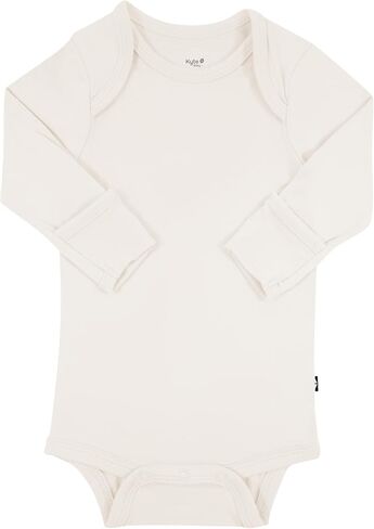 KYTE BABY Unisex Long Sleeve Bodysuit, Rayon Made from Bamboo (Preemie, Oat) in Kuwait
