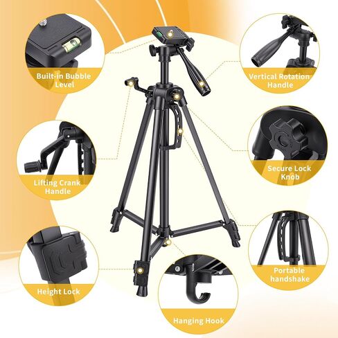 Laser Level Tripod Compatible with Klein Tools, 20" Adjustable Laser Tripod Stand with 1/4"-20 Thread Mount, Lightweight Tripod with Non-Skid Feet, Collapsible Legs, Carrying Pouch Included in Kuwait