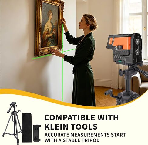 Laser Level Tripod Compatible with Klein Tools, 20" Adjustable Laser Tripod Stand with 1/4"-20 Thread Mount, Lightweight Tripod with Non-Skid Feet, Collapsible Legs, Carrying Pouch Included in Kuwait