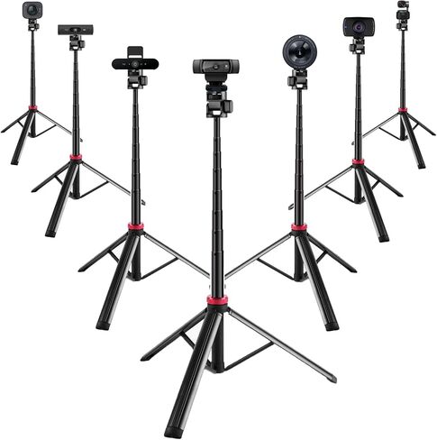 80'' Floor Webcam-Tripod Stand Holder for Logitech C920x/MX Brio 4K/C922x/C930/Brio 500/Brio 4K/StreamCam Webcams/iPhone 17 16 15 14 and Samsung Smartphone and Action Cameras in Kuwait