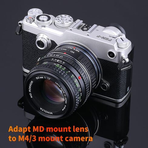 K&F Concept Lens Mount Adapter Compatible with Minolta MD Mount Lens to Micro 4/3 Mount Camera in Kuwait