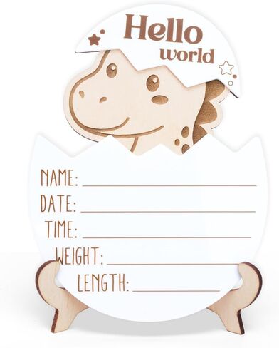 Hello World Baby Announcement Plaque, Wooden Newborn Sign, Hospital Photo Prop, Birth Announcement Decor, Nursery Room Decoration (D20) in Kuwait