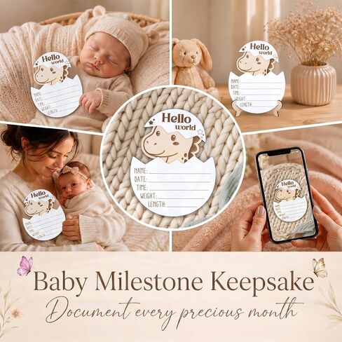 Hello World Baby Announcement Plaque, Wooden Newborn Sign, Hospital Photo Prop, Birth Announcement Decor, Nursery Room Decoration (D20) in Kuwait