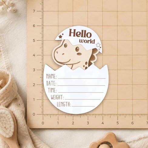 Hello World Baby Announcement Plaque, Wooden Newborn Sign, Hospital Photo Prop, Birth Announcement Decor, Nursery Room Decoration (D20) in Kuwait