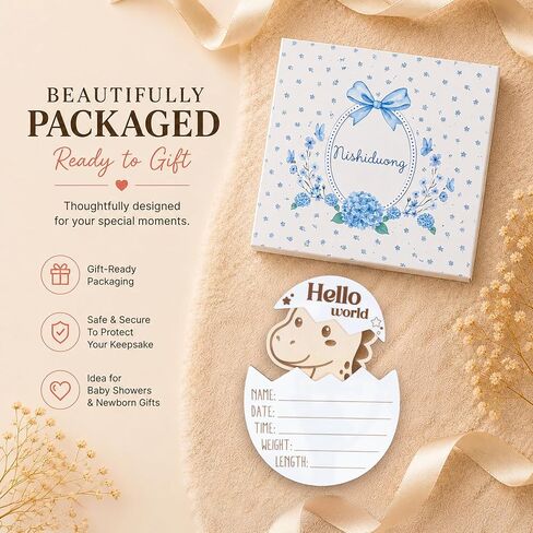 Hello World Baby Announcement Plaque, Wooden Newborn Sign, Hospital Photo Prop, Birth Announcement Decor, Nursery Room Decoration (D20) in Kuwait